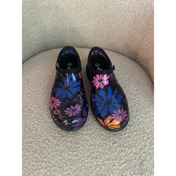 Sloggers Waterproof Garden Shoes Women's Size 7 Floral Print Clogs Mules - Picture 1 of 5